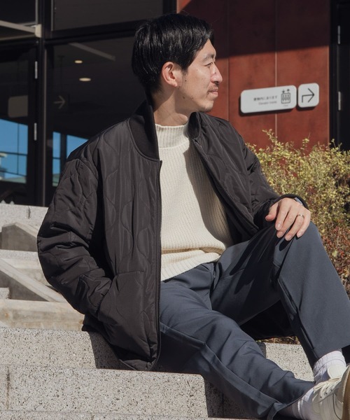 ITEMS URBANRESEARCH（アイテムズ アーバンリサーチ）の「中綿キルティング リブ衿ブルゾン（ブルゾン・メンズ・カーキ/ブラック/ネイビー・LARGE/MEDIUM）」の16枚目の写真