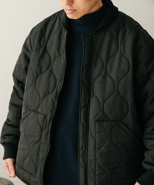 ITEMS URBANRESEARCH（アイテムズ アーバンリサーチ）の「中綿キルティング リブ衿ブルゾン（ブルゾン・メンズ・カーキ/ブラック/ネイビー・LARGE/MEDIUM）」の22枚目の写真