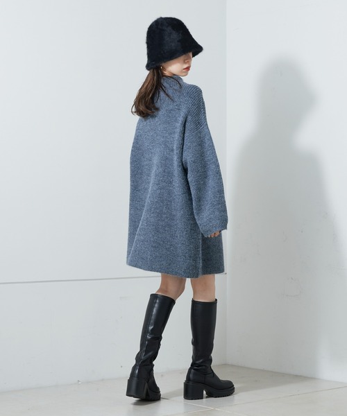 Chico（チコ）の「【全店舗再入荷】ボトルネックAラインミニワンピース（ワンピース・レディース・アイボリー/ブラック/グレイッシュベージュ/チャコールグレー/ブルー・FREE）」の21枚目の写真