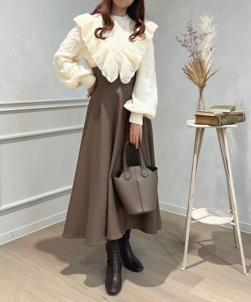 apres jour(アプレジュール)の「フリルデザインニット【ZOZOTOWN限定アイテム】(ニット/セーター・レディース・アイボリー/ライトベージュ/ピンク・X-LARGE/フリー)」の13枚目の写真