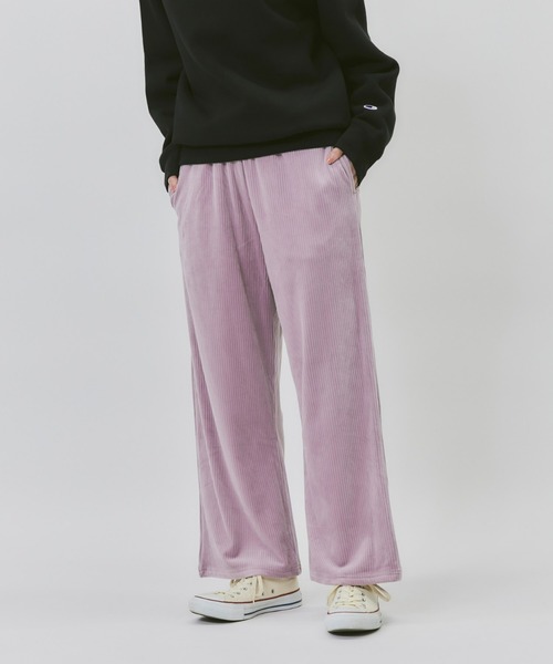 HONEYSUCKLE ROSE(ハニーサックルローズ)の「【HONEYSUCKLE ROSE】ベロアコールワイド(その他パンツ・レディース・ブラック/オフホワイト/サックスブルー/ピンク/ダークグレー/ライラック・M/L)」の5枚目の写真