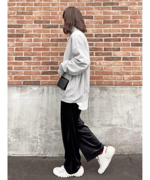 HONEYSUCKLE ROSE(ハニーサックルローズ)の「【HONEYSUCKLE ROSE】ベロアコールワイド(その他パンツ・レディース・ブラック/オフホワイト/サックスブルー/ピンク/ダークグレー/ライラック・M/L)」の15枚目の写真