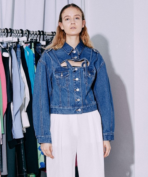 MAISON SPECIAL(メゾンスペシャル)の「2way Bustier Denim Jacket/2WAYビスチェデニムジャケット【MAISON SPECIAL/メゾンスペシャル】(テーラードジャケット・レディース・ブラック/ブルー・FREE)」の13枚目の写真