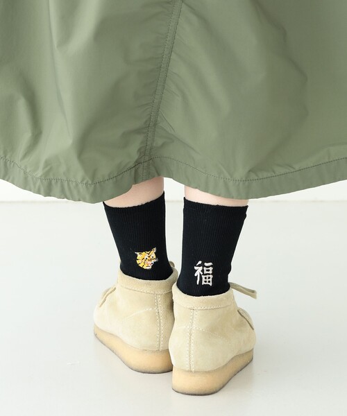 BEAMS BOY(ビームスボーイ)の「ROSTER SOX × BEAMS BOY / 別注 福トラ SOX(ソックス/靴下・レディース・グリーン/ブラック・ONE SIZE)」の1枚目の写真