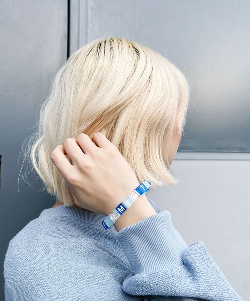 Figments(フィグメンツ)の「ロゴブロックブレスレット(ブレスレット・レディース・ブラック/ブルー・FREE)」の7枚目の写真