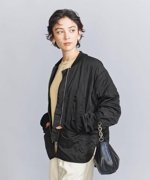 FIVE BROTHER(ファイブブラザー)の「【別注】<FIVE BROTHER>キルティングジャケット 23SS -ウォッシャブル-(ブルゾン・レディース・ライトグレー/ブラック・M)」の6枚目の写真