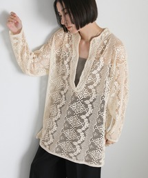 select MOCA | キーネックカットレースプルオーバー(Tシャツ/カットソー)