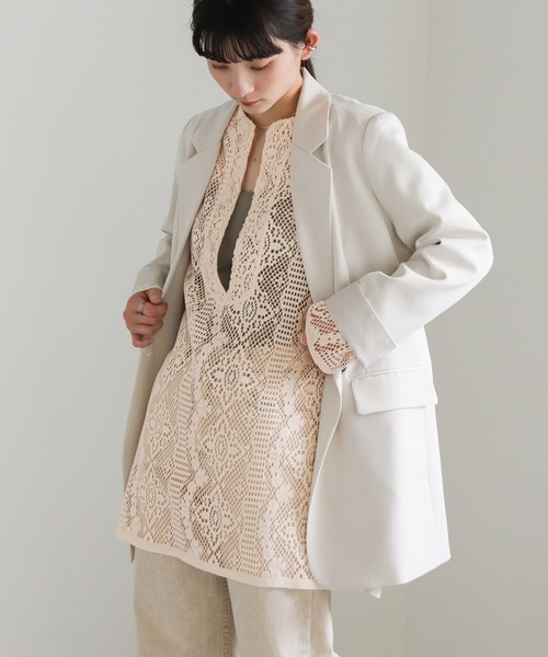 select MOCA（セレクトモカ）の「キーネックカットレースプルオーバー（Tシャツ/カットソー・レディース・ブラック/アイボリー・FREE）」の15枚目の写真