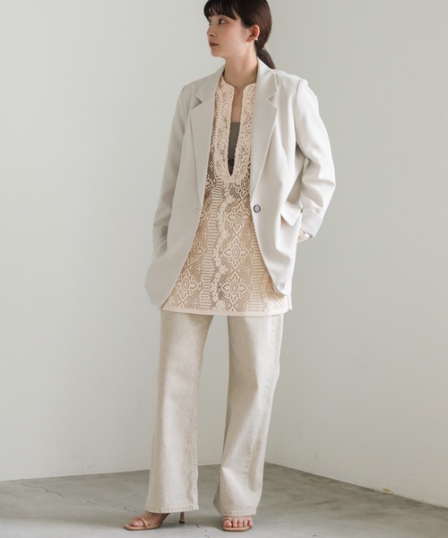 select MOCA（セレクトモカ）の「キーネックカットレースプルオーバー（Tシャツ/カットソー・レディース・ブラック/アイボリー・FREE）」の16枚目の写真