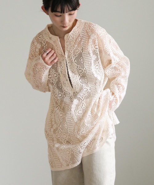 select MOCA（セレクトモカ）の「キーネックカットレースプルオーバー（Tシャツ/カットソー・レディース・ブラック/アイボリー・FREE）」の8枚目の写真