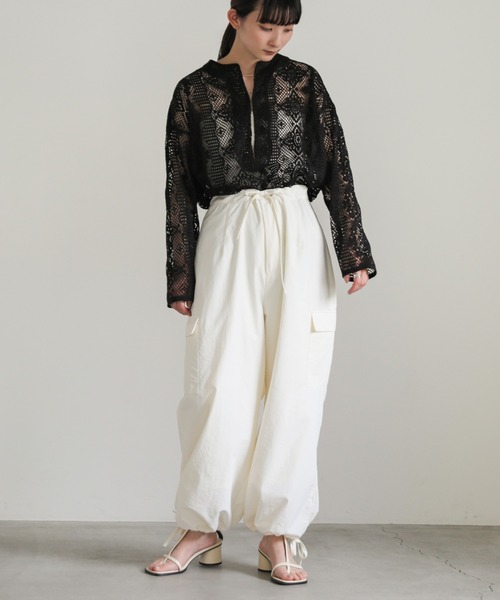 select MOCA（セレクトモカ）の「キーネックカットレースプルオーバー（Tシャツ/カットソー・レディース・ブラック/アイボリー・FREE）」の19枚目の写真