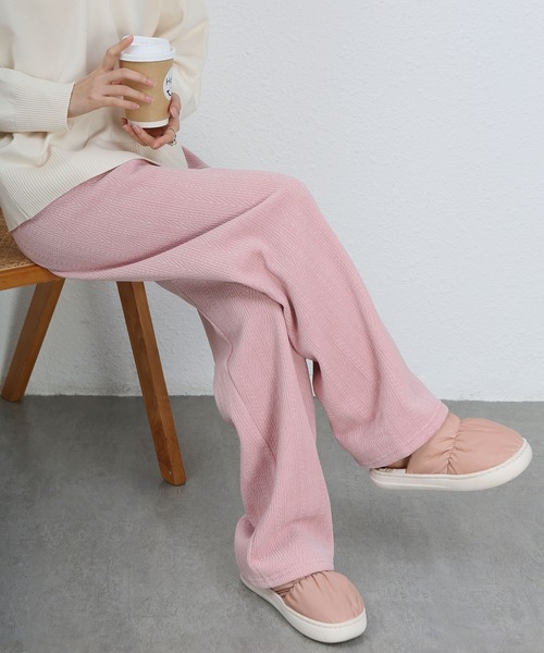 MAISON DE THERESE（メゾン ド テレーズ）の「暖かいシュニール裏毛ワイドパンツ（その他パンツ・レディース・ブラック/ブラウン/ピンク/アイボリー/ダークグレー/カーキ・S/M/L）」の6枚目の写真