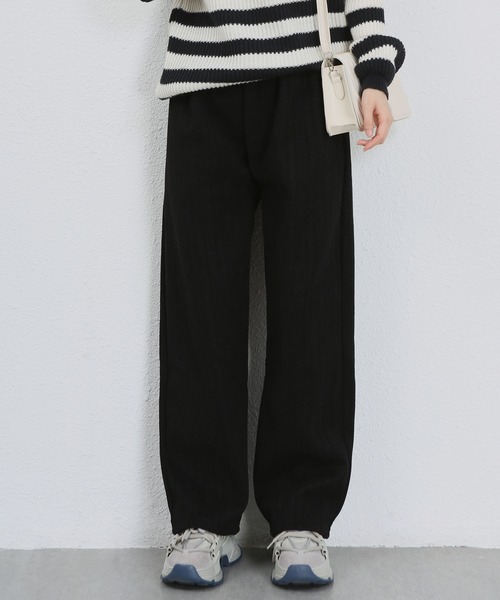 MAISON DE THERESE（メゾン ド テレーズ）の「暖かいシュニール裏毛ワイドパンツ（その他パンツ・レディース・ブラック/ブラウン/ピンク/アイボリー/ダークグレー/カーキ・S/M/L）」の3枚目の写真