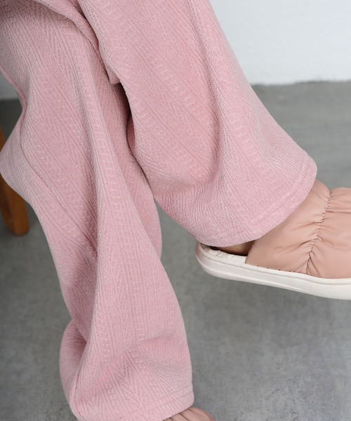 MAISON DE THERESE（メゾン ド テレーズ）の「暖かいシュニール裏毛ワイドパンツ（その他パンツ・レディース・ブラック/ブラウン/ピンク/アイボリー/ダークグレー/カーキ・S/M/L）」の9枚目の写真