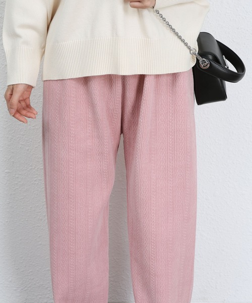 MAISON DE THERESE（メゾン ド テレーズ）の「暖かいシュニール裏毛ワイドパンツ（その他パンツ・レディース・ブラック/ブラウン/ピンク/アイボリー/ダークグレー/カーキ・S/M/L）」の8枚目の写真