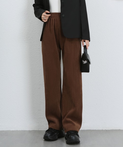 MAISON DE THERESE（メゾン ド テレーズ）の「暖かいシュニール裏毛ワイドパンツ（その他パンツ・レディース・ブラック/ブラウン/ピンク/アイボリー/ダークグレー/カーキ・S/M/L）」の12枚目の写真