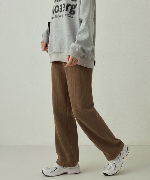MAISON DE THERESE（メゾン ド テレーズ）の「暖かいシュニール裏毛ワイドパンツ（その他パンツ・レディース・ブラック/ブラウン/ピンク/アイボリー/ダークグレー/カーキ・S/M/L）」の10枚目の写真