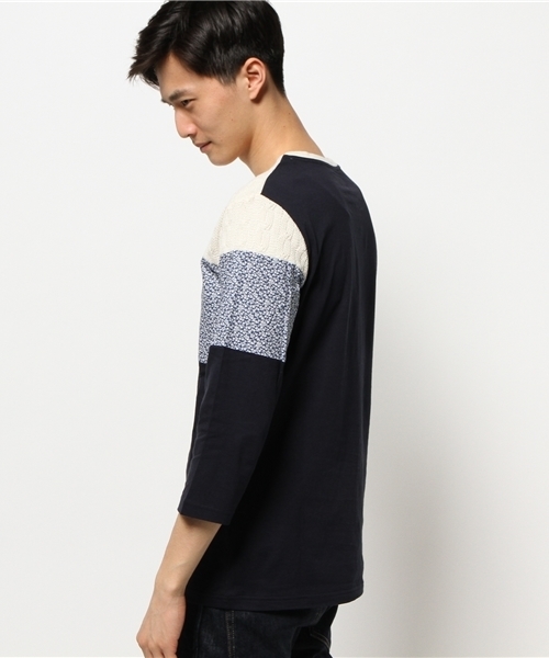 SHIPS JET BLUE（シップスジェットブルー）の「★★SHIPS JET BLUE(シップス ジェットブルー): パッチワーク 7スリーブカットソー 15SS（Tシャツ/カットソー・メンズ・イエロー/ネイビー/グレー/ワイン・LARGE/MEDIUM/SMALL）」の13枚目の写真