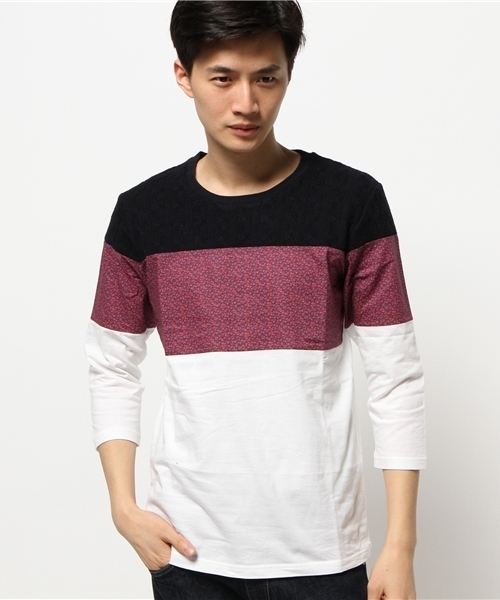 SHIPS JET BLUE（シップスジェットブルー）の「★★SHIPS JET BLUE(シップス ジェットブルー): パッチワーク 7スリーブカットソー 15SS（Tシャツ/カットソー・メンズ・イエロー/ネイビー/グレー/ワイン・LARGE/MEDIUM/SMALL）」の17枚目の写真