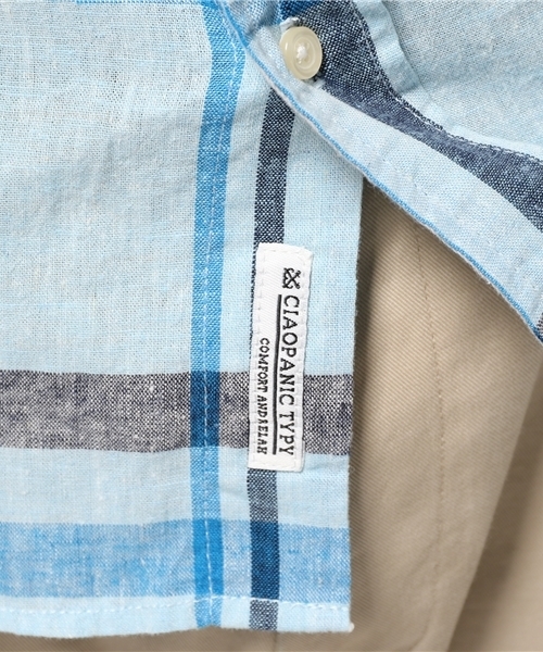 OUTLET（アウトレット）の「【CIAOPANIC TYPY】綿麻チェック7分袖BDシャツ（シャツ/ブラウス・メンズ・サックスブルー・SMALL/MEDIUM）」の10枚目の写真