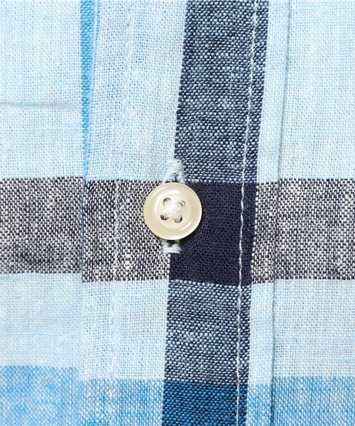 OUTLET（アウトレット）の「【CIAOPANIC TYPY】綿麻チェック7分袖BDシャツ（シャツ/ブラウス・メンズ・サックスブルー・SMALL/MEDIUM）」の11枚目の写真