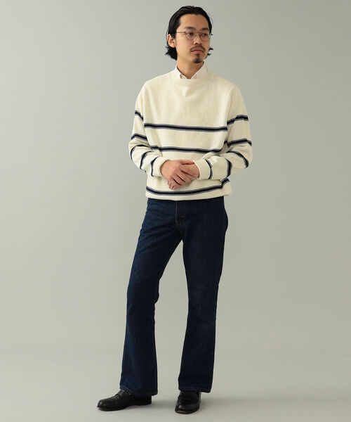 BEAMS F（ビームスエフ）の「Macalastair / ボーダー クルーネック ニット（ニット/セーター・メンズ・ホワイト/イエロー・40/38）」の6枚目の写真