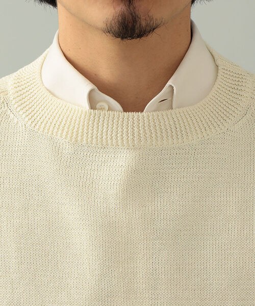 BEAMS F（ビームスエフ）の「Macalastair / ボーダー クルーネック ニット（ニット/セーター・メンズ・ホワイト/イエロー・40/38）」の10枚目の写真