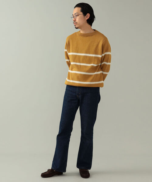 BEAMS F（ビームスエフ）の「Macalastair / ボーダー クルーネック ニット（ニット/セーター・メンズ・ホワイト/イエロー・40/38）」の17枚目の写真