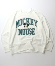 Disney(ディズニー)ミッキーマウス・くまのプーさんカレッジロゴプリント スウェットトップス レディース/トレーナープルオーバー