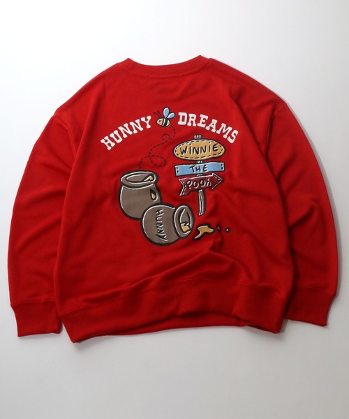 Disney（ディズニー）の「Disney（ディズニー）ミッキーマウス・くまのプーさんカレッジロゴプリント スウェットトップス レディース/トレーナープルオーバー（スウェット・レディース・グリーン/ライトグリーン/レッド/オフホワイト・L/M）」の14枚目の写真