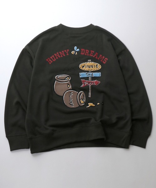 Disney（ディズニー）の「Disney（ディズニー）ミッキーマウス・くまのプーさんカレッジロゴプリント スウェットトップス レディース/トレーナープルオーバー（スウェット・レディース・グリーン/ライトグリーン/レッド/オフホワイト・L/M）」の9枚目の写真