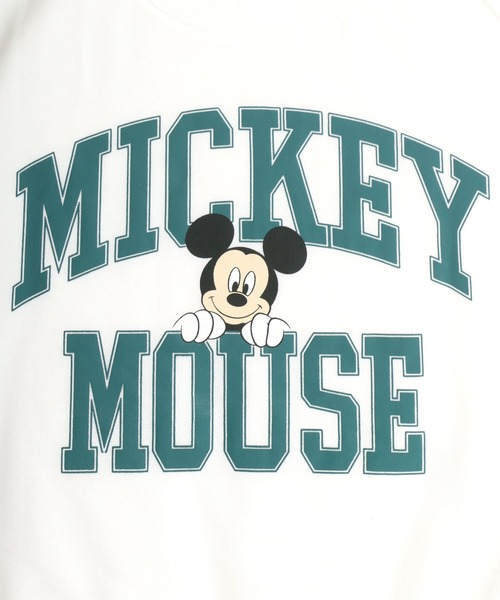 Disney（ディズニー）の「Disney（ディズニー）ミッキーマウス・くまのプーさんカレッジロゴプリント スウェットトップス レディース/トレーナープルオーバー（スウェット・レディース・グリーン/ライトグリーン/レッド/オフホワイト・L/M）」の5枚目の写真