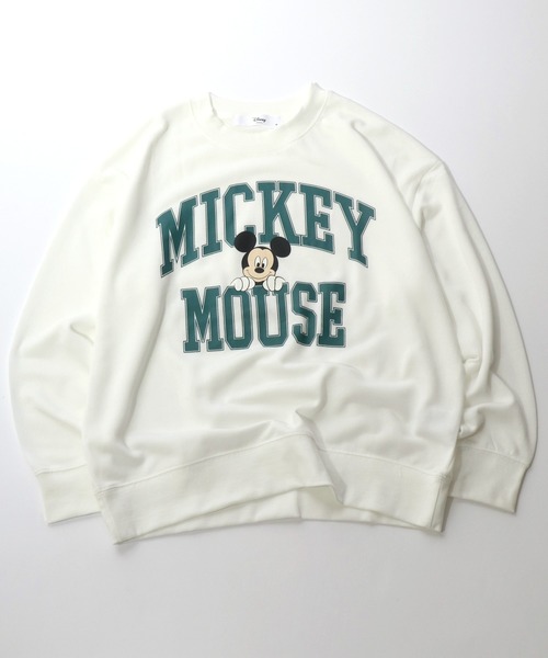 Disney（ディズニー）の「Disney（ディズニー）ミッキーマウス・くまのプーさんカレッジロゴプリント スウェットトップス レディース/トレーナープルオーバー（スウェット・レディース・グリーン/ライトグリーン/レッド/オフホワイト・L/M）」の19枚目の写真