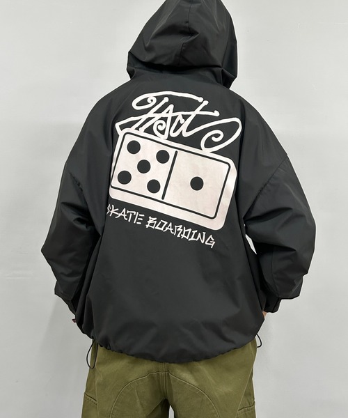 WHO'S WHO gallery（フーズフーギャラリー）の「COOPER FACTドミノフードジャケット（マウンテンパーカー・メンズ・ホワイト/ストライプ/ネイビー/ブラック/インディゴブルー・FREE）」の6枚目の写真