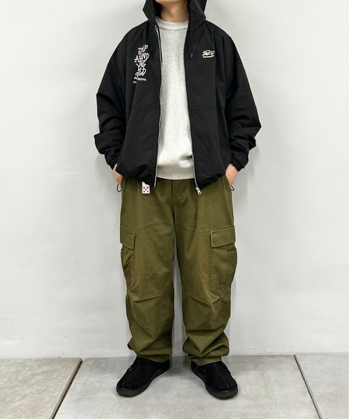 WHO'S WHO gallery（フーズフーギャラリー）の「COOPER FACTドミノフードジャケット（マウンテンパーカー・メンズ・ホワイト/ストライプ/ネイビー/ブラック/インディゴブルー・FREE）」の7枚目の写真