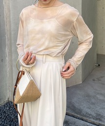 CAPRICIEUX LE'MAGE | ニュアンスプリントシアーTシャツ(Tシャツ/カットソー)