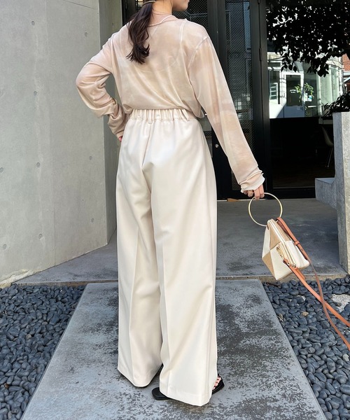 CAPRICIEUX LE'MAGE（カプリシューレマージュ）の「ニュアンスプリントシアーTシャツ（Tシャツ/カットソー・レディース・ベージュ/ホワイト系その他・FREE）」の11枚目の写真