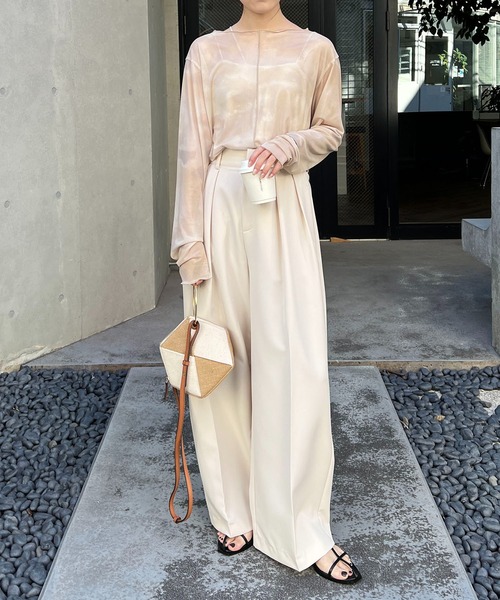 CAPRICIEUX LE'MAGE（カプリシューレマージュ）の「ニュアンスプリントシアーTシャツ（Tシャツ/カットソー・レディース・ベージュ/ホワイト系その他・FREE）」の12枚目の写真