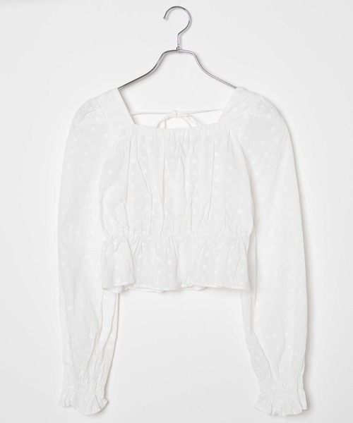 WEGO（ウィゴー）の「WEGO/コットンレースバックリボンブラウス（シャツ/ブラウス・レディース・ホワイト/ブラック・FREE）」の16枚目の写真