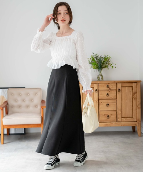 バックリボンコットンレースブラウス【洗える】 WEGO/コットンレースバックリボンブラウス（シャツ/ブラウス