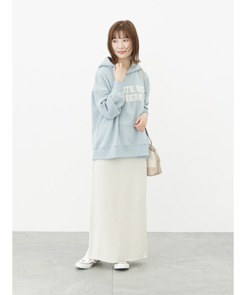 Samansa Mos2 blue（サマンサモスモスブルー）の「裏起毛ロゴパーカー（パーカー・レディース・チャコール/オフホワイト/サックスブルー・ﾌﾘ-）」の6枚目の写真