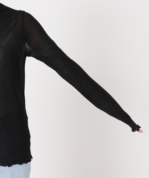 IENA LA BOUCLE(イエナラブークル)の「IENA LA BOUCLE 強撚天竺ハイネックプルオーバー(Tシャツ/カットソー・レディース・ホワイト/ブラック/パープル/イエロー・FREE)」の5枚目の写真