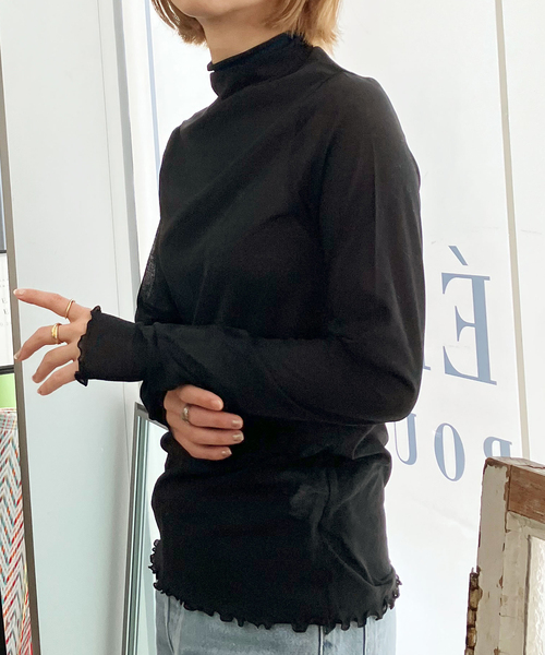 IENA LA BOUCLE(イエナラブークル)の「IENA LA BOUCLE 強撚天竺ハイネックプルオーバー(Tシャツ/カットソー・レディース・ホワイト/ブラック/パープル/イエロー・FREE)」の16枚目の写真