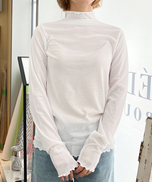 IENA LA BOUCLE 強撚天竺ハイネックプルオーバー（Tシャツ/カットソー