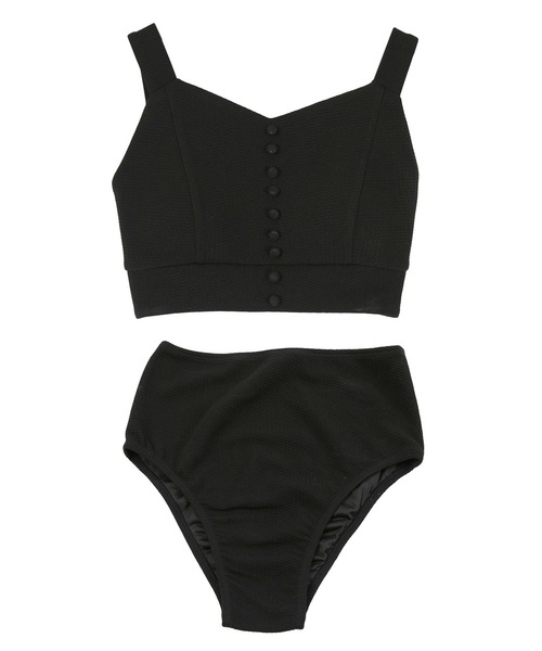 SEA DRESS（シードレス）の「ミニボタンシンプルビスチェビキニ/水着（水着・レディース・レッド/ブラック/カーキ・L/M/S）」の2枚目の写真