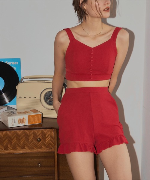 SEA DRESS（シードレス）の「ミニボタンシンプルビスチェビキニ/水着（水着・レディース・レッド/ブラック/カーキ・L/M/S）」の5枚目の写真