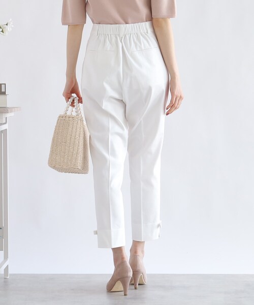 couture brooch（クチュールブローチ）の「【オフィスにもデイリーにも】裾リボンストレッチパンツ（その他パンツ・レディース・オフホワイト/ブラック/ブラック系1・34/36/38/40/42）」の10枚目の写真