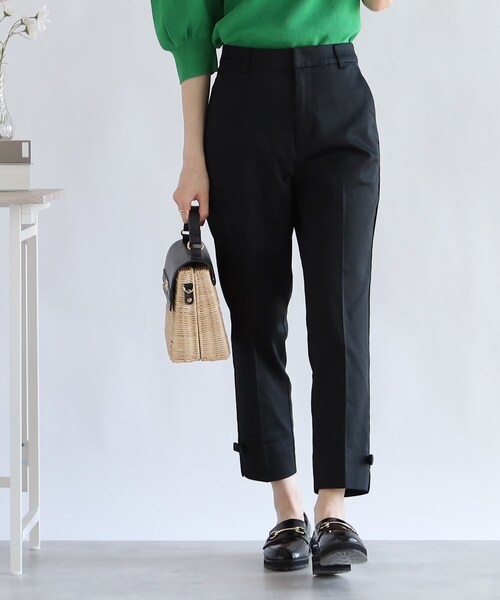couture brooch（クチュールブローチ）の「【オフィスにもデイリーにも】裾リボンストレッチパンツ（その他パンツ・レディース・オフホワイト/ブラック/ブラック系1・34/36/38/40/42）」の18枚目の写真