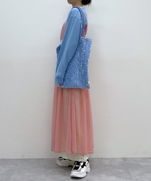 FOREVER 21（フォーエバー トゥエンティーワン）の「チュールキャミワンピース（ワンピース・レディース・ブルー/ピンク系その他/ブラック/オフホワイト・SMALL/MEDIUM）」の19枚目の写真