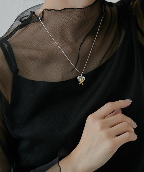 イアパピヨネ シルバー925 イニシャルM×ハートネックレス 新品未使用 ear PAPILLONNER（イアパピヨネ）の「シルバー925ハート